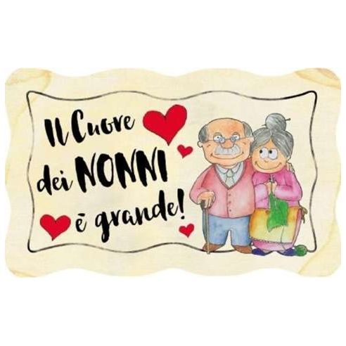 TARGA LEGNO "CUORE DEI NONNI"