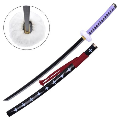 Katana decorativa di trafalgar law one piece manico viola