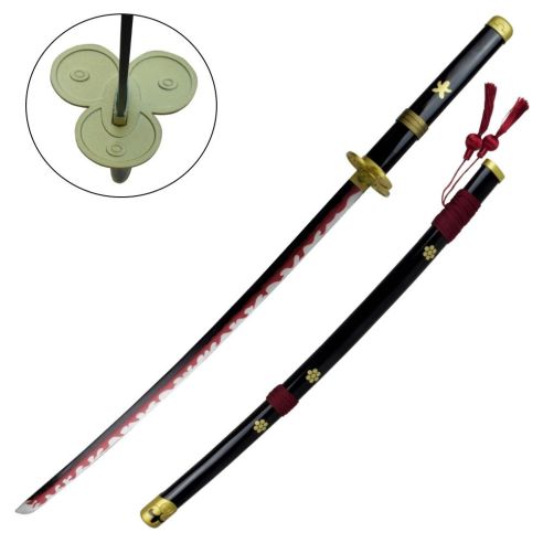 KATANA DECORATIVA DI ENMA DI ZORO NERA ONE PIECE