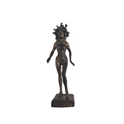 Statuina  Medusa in resina colore  bronzo antico  12 cm