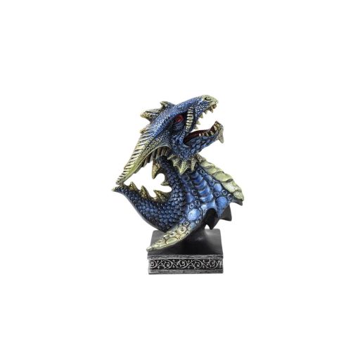 Testa drago blu con base 12 cm