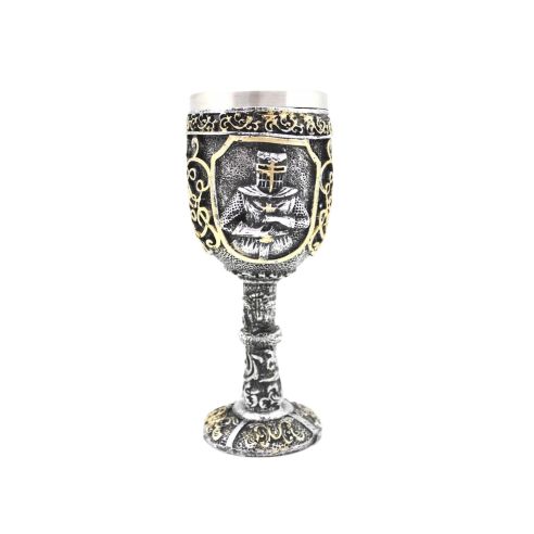 Calice con soldatino templare argento 19 cm